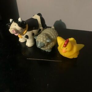 Vintage 1997 Animals TRG & G Farm Figures Lot Of 3 Cow Sheep Chicken